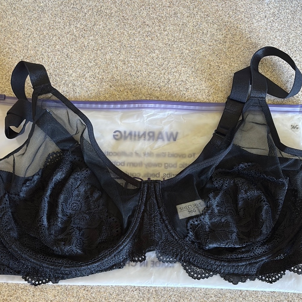 Victoria's Secret Black Lace Mesh Bra